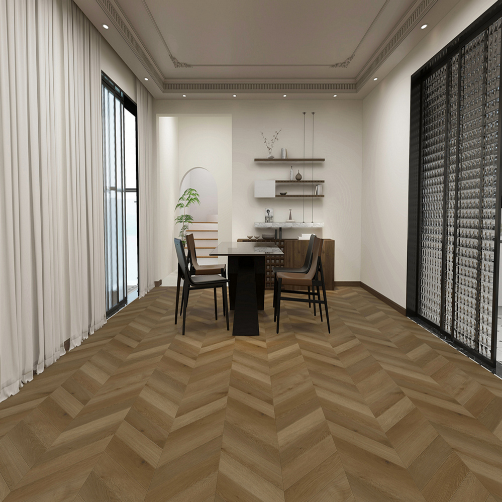 45CH50 SPC плитка STRONG STEP Chevron 125x610x5 Какао