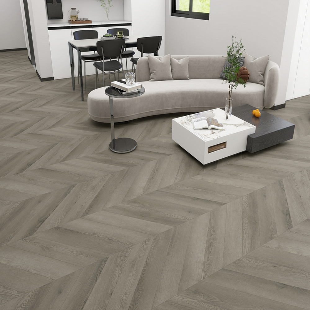 45CH48 SPC плитка STRONG STEP Chevron 125x610x5 Базальт