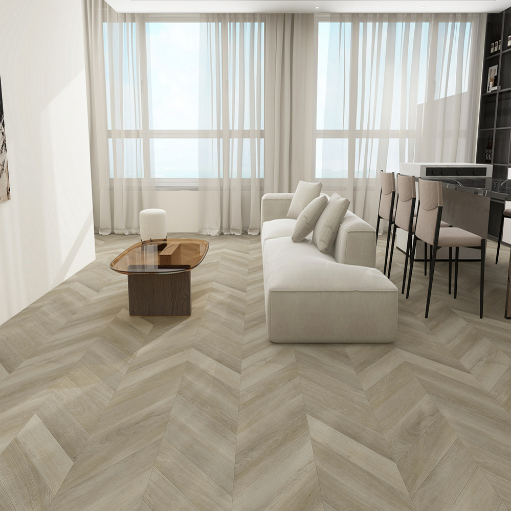 45CH46 SPC плитка STRONG STEP Chevron 125x610x5 Шабли